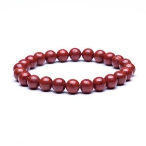 Bead Bracelet Stretch Red Stone